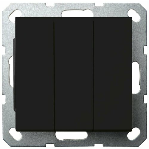 Jasmart G Черный матовый Выключатель 3-кл 10A 250V~, Jasmart, арт. G3031PB