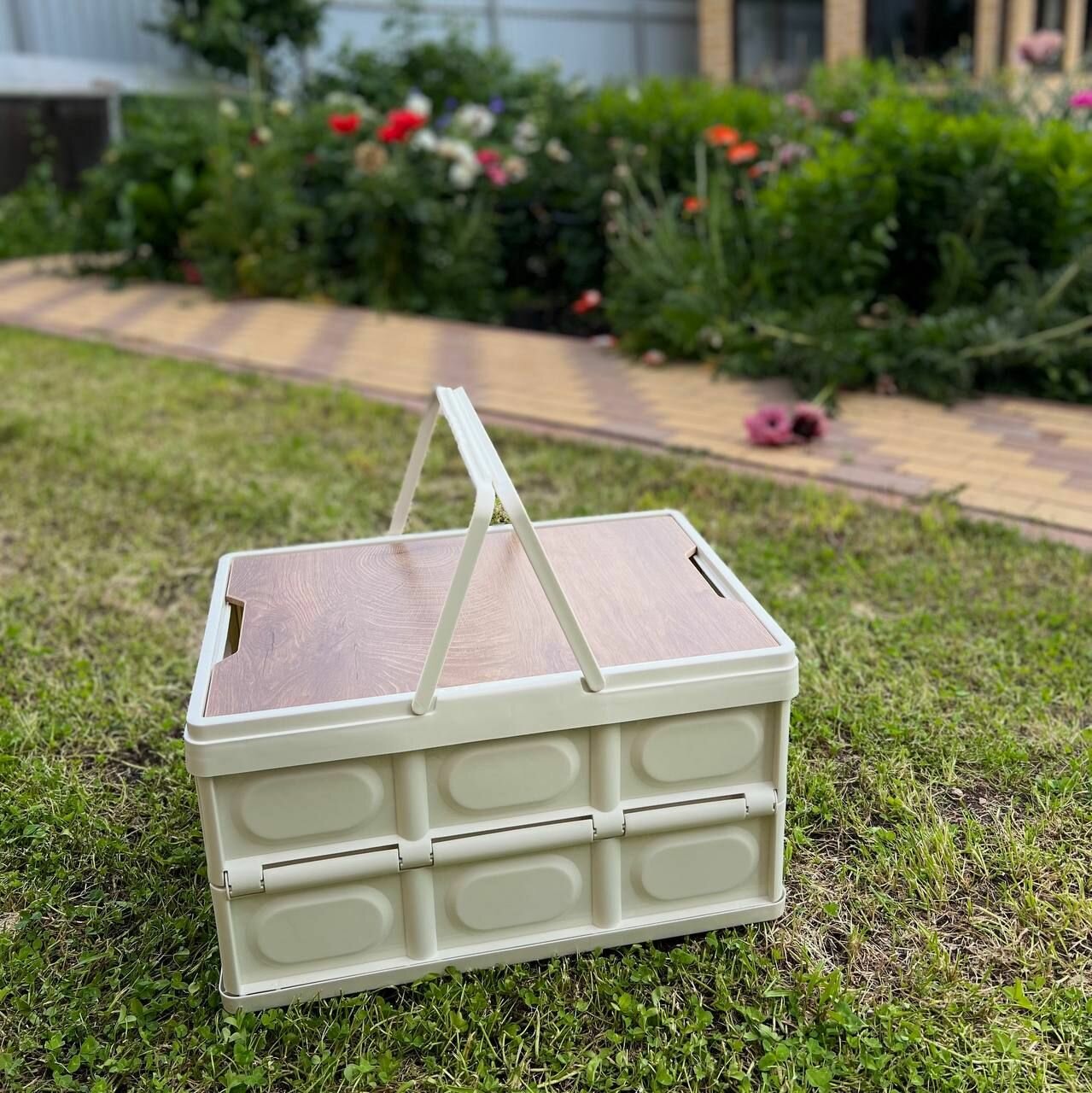 фото Cкладной ящик для хранения с крышкой и ручкой