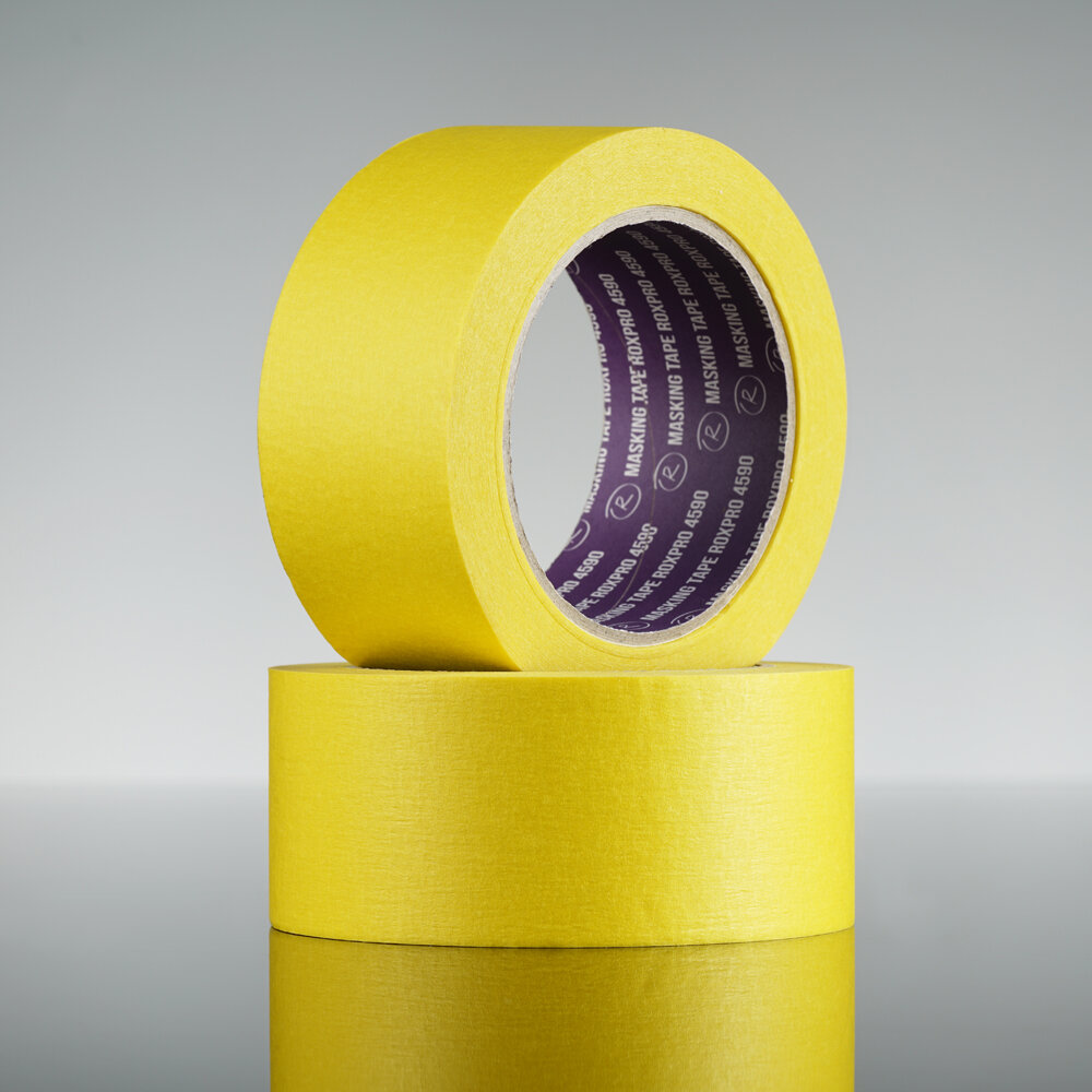 фото RoxelPro Малярная лента ROXPRO 4590, ярко-жёлтая, 48мм х 40м