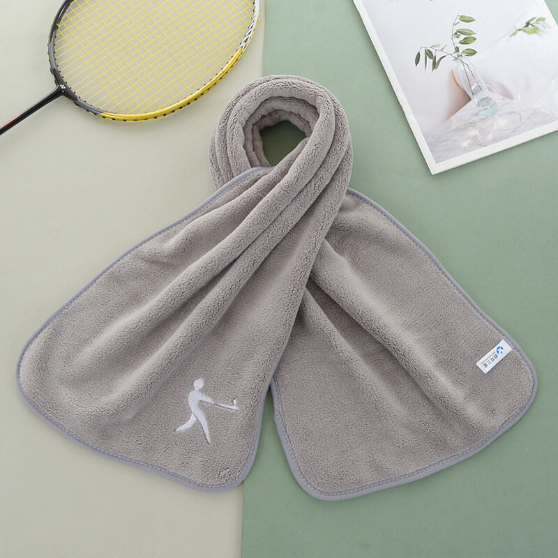 фото Полотенце спортивное, серое, 30x100 см