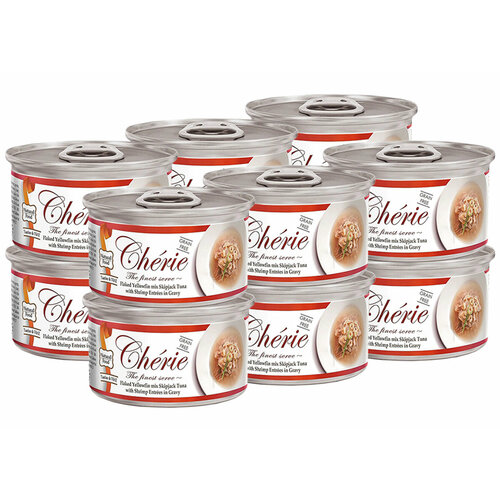 PETTRIC CHERIE GRAIN FREE TUNA & SHRIMP безз для взр кошек с тунцом и креветк в подливе банка 80 гр 80 гр х 12 шт
