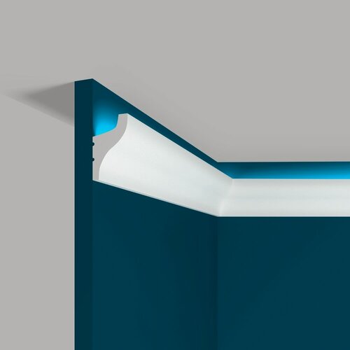 Изображение товара Карниз Перфект Plus P95 для скрытого освещения, 50x31 мм, дюрополимер, водостойкий, износостойкий, длина 2 метра, 1 шт