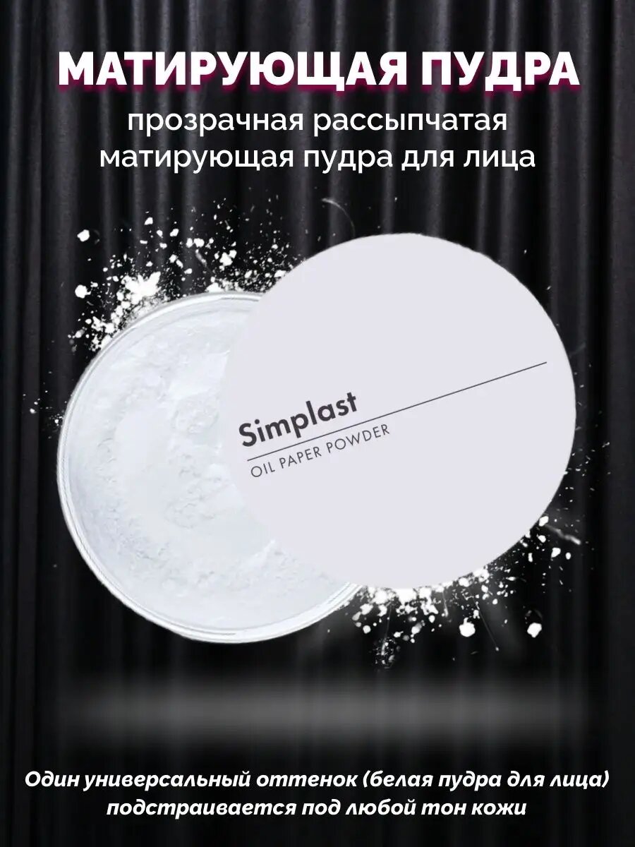 Рассыпчатая пудра для лица матирующая против жирного блеска TONY MOLY Simplast Oil Paper Powder