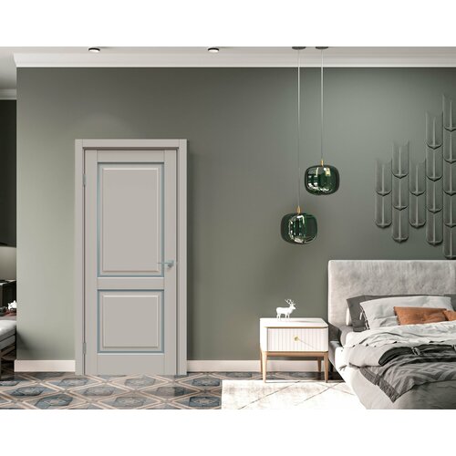 Дверь межкомнатная TRIADOORS 652 в комплекте. ПВХ, Шелл грей CONCEPT, вставка сатинато, МДФ, 60х200 см. 1 шт.