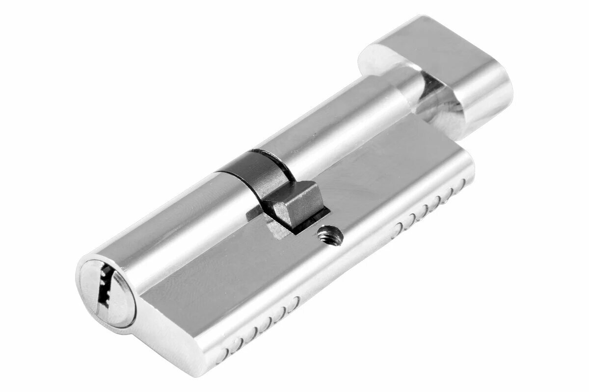 DORF  Цилиндр замка ключ/барашек компьютерный5 ключей никель 45*45(1к-10шт) COM_DORF_90(45x45)_k_kn