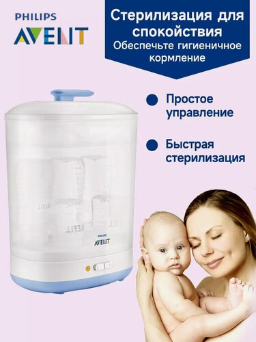 Изображение товара Стерилизатор Philips Avent , для бутылочек и сосок, 2 в 1, синий