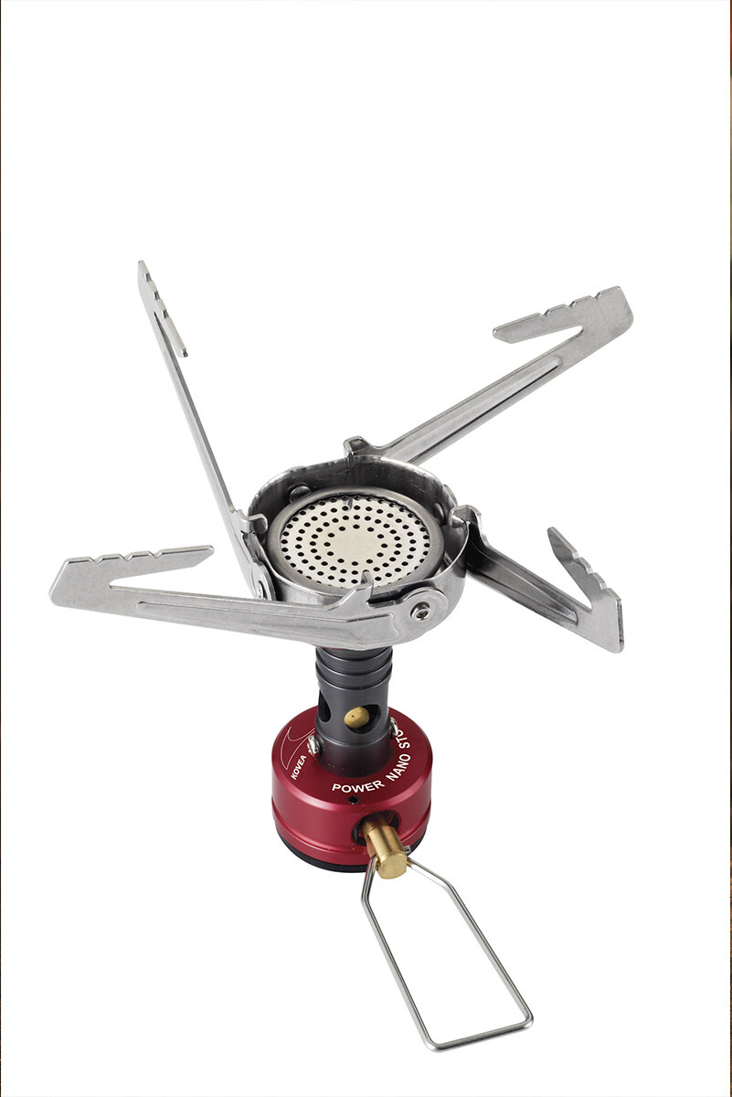 Горелка туристическая KOVEA Power Nano Stove  газовая  2 14 кВт  серебристо-красная