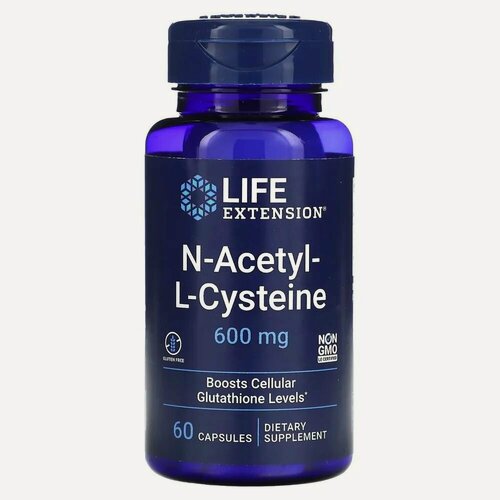 Изображение товара Life Extension N-Acetyl-L-Cysteine 600 мг 60 вегетарианских капсул