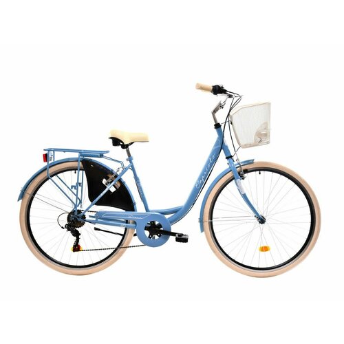 Велосипед CAPRIOLO CITY DIANA STEEL (1 X 6), рама сталь 18', колёса 28' (лазурный - белый)