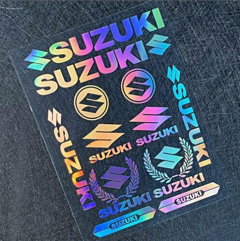 Наклейки для мото Suzuki разноцветные, эмблема на шлем, для мотоциклов