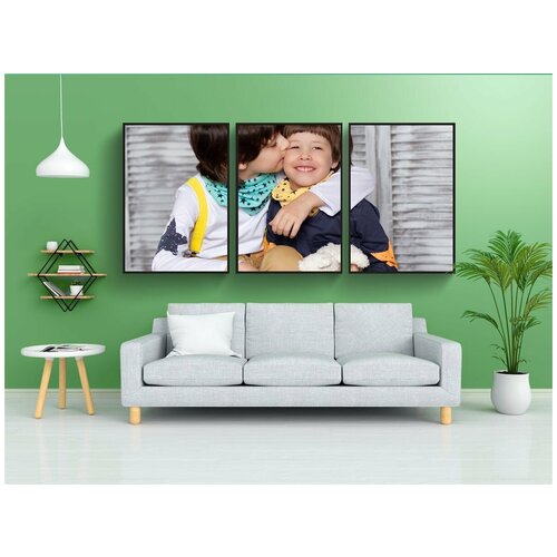 фото Набор модулных постеров для интерьера "дети, целовать, братья" 60x90 см. в тубусе, без рамки lotsprints