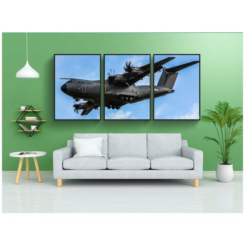 фото Набор модулных постеров для интерьера "воздушные силы, грузовой самолет, самолет" 60x90 см. в тубусе, без рамки lotsprints