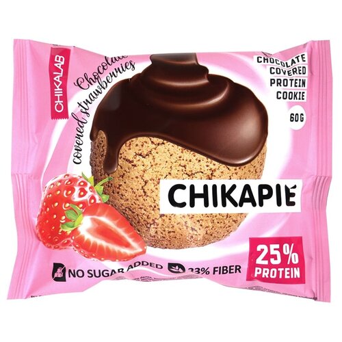 Печенье Chikalab Chikapie, 60 г, 10 мл, chocolate covered strawberry милфорд подсластитель сукралоза с инулином таб 370