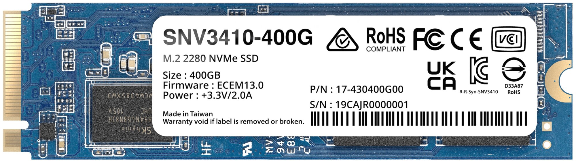 SSD жесткий диск M.2 2280 400GB SNV3410-400G SYNOLOGY