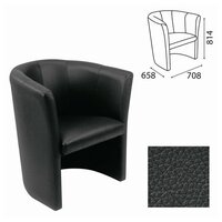 Кресло "Club", 814х708х658 мм, c подлокотниками, кожзам, черное