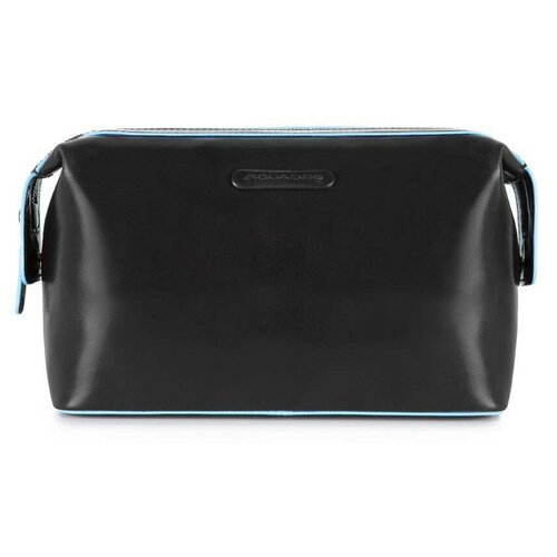фото Косметичка piquadro, натуральная кожа, черный, синий