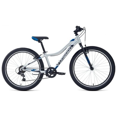 фото Велосипед горный хардтейл forward twister 24 1.2 24" 12" серебристый/синий
