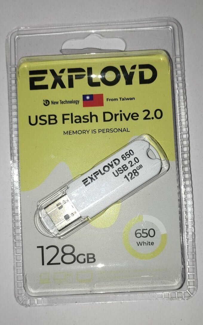Накопитель USB 2.0 128GB Exployd 650 белый - фото №3