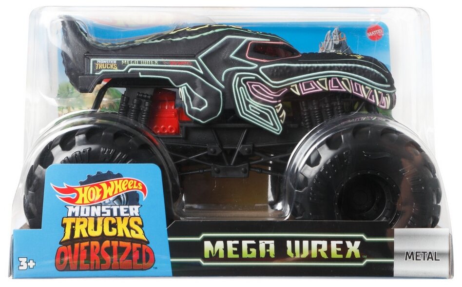 Машинка Hot Wheels большой Монстр-трак в масштабе 1:24 "MEGA WREX" с длиной 17,8 см / FYJ83-HDL02