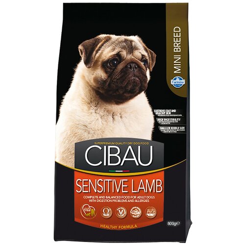 Cibau Sensitive Lamb Mini Чибау сухой корм для взрослых собак мелких пород с чувствительным пищеварением с ягненком 800 гр