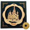 Сувенирное украшение Москва, Красная площадь, дерево, 8х8см + монета Денежный талисман - изображение