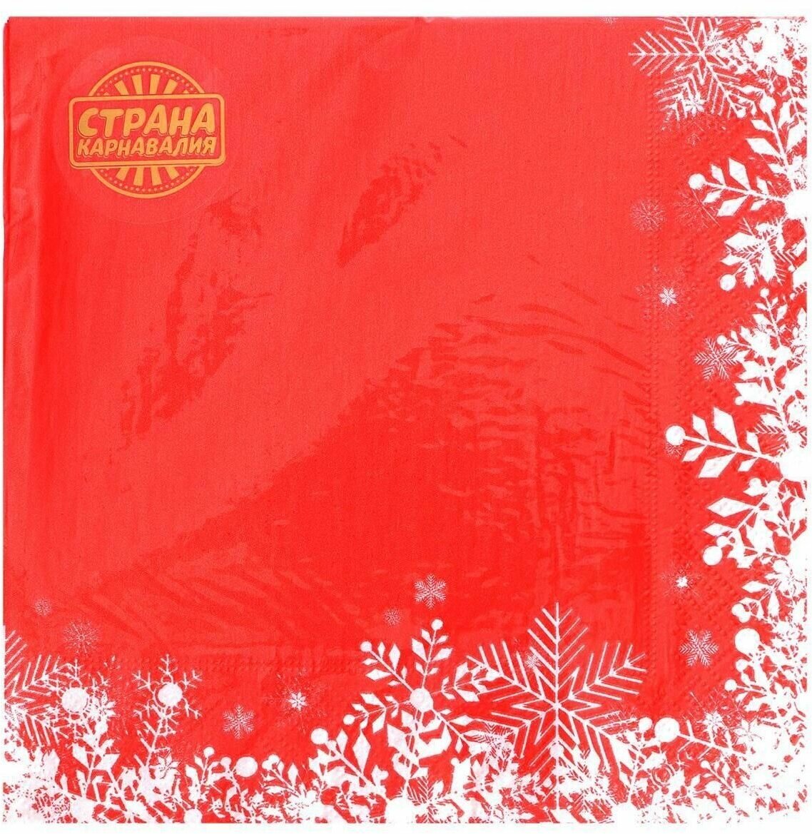 Салфетки бумажные «Снежинки на красном», 33х33 см, набор 20 шт. - фотография № 4