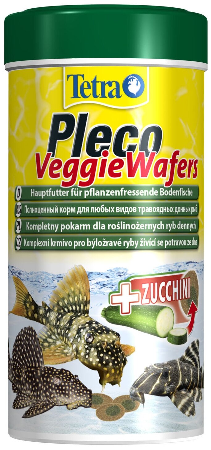 Корм для рыб TETRA Pleco Veggie Wafers для сомиков-присосок 250мл (110г)