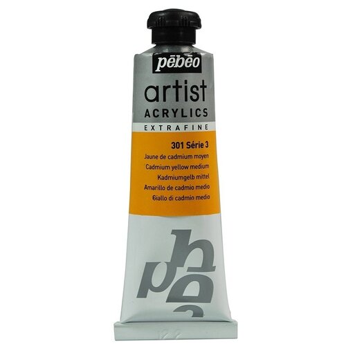 Краска акриловая Pebeo Artist Acrylics extra fine, №3, 37 мл, кадмий желтый средний