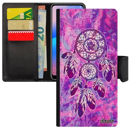 фото Защитный чехол-книжка на смартфон // huawei p30 lite // "ловец снов" амулет индейский, utaupia, розовый