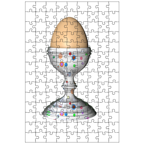 фото Магнитный пазл 27x18см."подставка для яйца, прозрачный фон, яйцо" на холодильник lotsprints