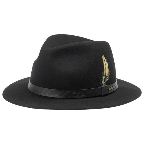 фото Шляпа федора stetson, шерсть, утепленная, размер 59, черный