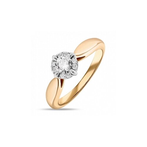 Золотое кольцо с бриллиантами R01-D-SFM-16-020, размер 16.5, мм