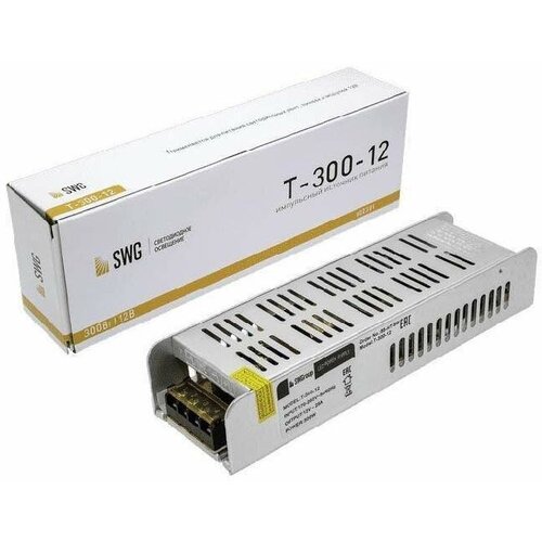 Блок питания SWG 12V 300W IP20 25A T-300-12 002381 блок питания tps 300 12 strait ultra 300w 12v 25a ip20