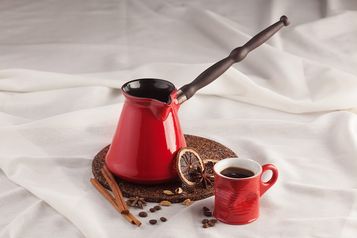 Турка керамическая для кофе Ceraflame Ibriks Classic, 150 мл, цвет красный - фотография № 8