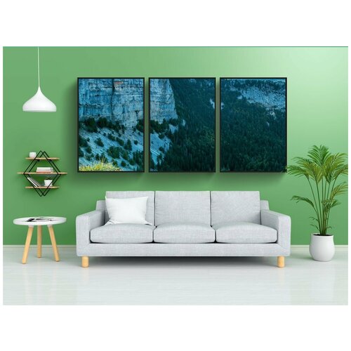 фото Набор модулных постеров для интерьера "creux du van, каменное лицо, канун" 60x90 см. в тубусе, без рамки lotsprints
