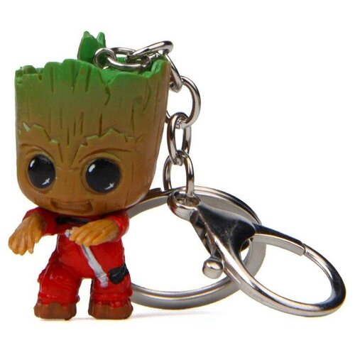 фото Брелок на ключи малыш грут в костюме опустошителя / стражи галактики redweeks
