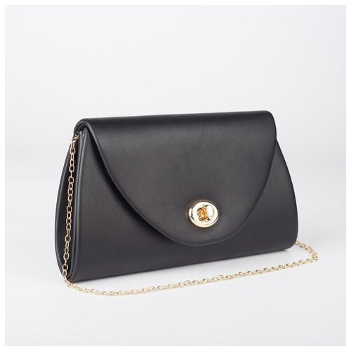 фото Сумка женская, отдел на клапане, длинная цепочка, цвет чёрный нет бренда