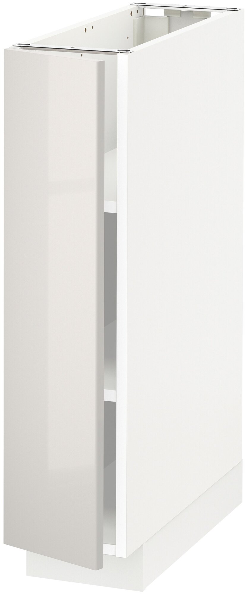 METOD метод напольный шкаф с полками 20x60 см белый/Рингульт светло-серый - фотография № 1