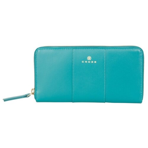 фото Кошелек cross, фактура гладкая, зеленый, бирюзовый