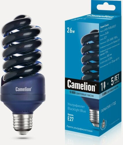 Изображение товара Энергосберегающая лампа Camelion, LH 26-FS/BLB/E27, 26Вт, 220В 11066