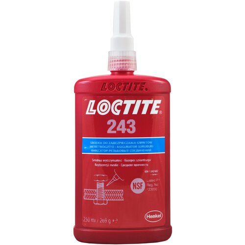 Фиксатор резьбовых соединений LOCTITE 243 250 мл. NSF синий (средняя прочность).