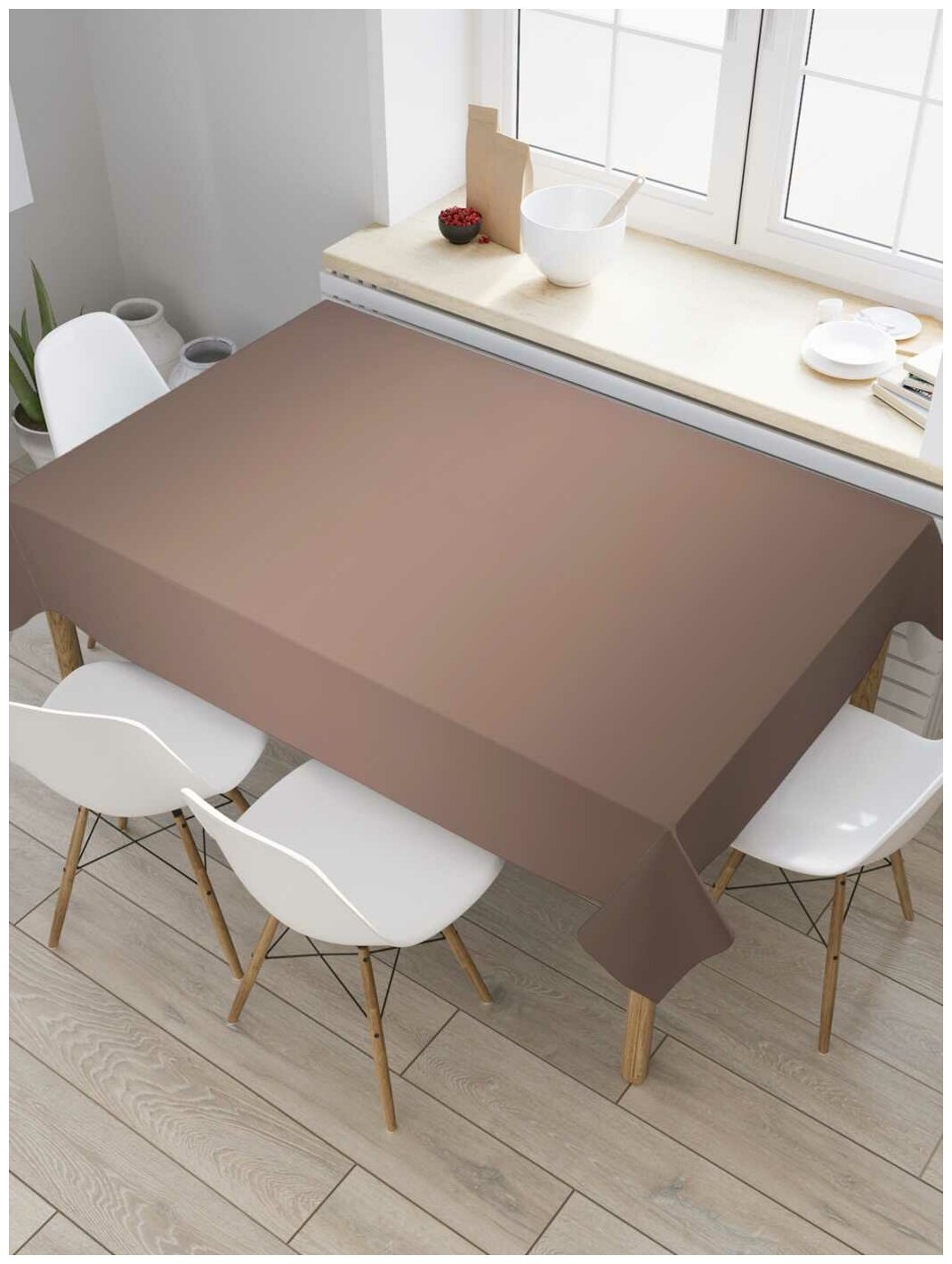 Скатерть прямоугольная JoyArty на кухонный стол "Темный шоколад" из оксфорда, 120x145 см