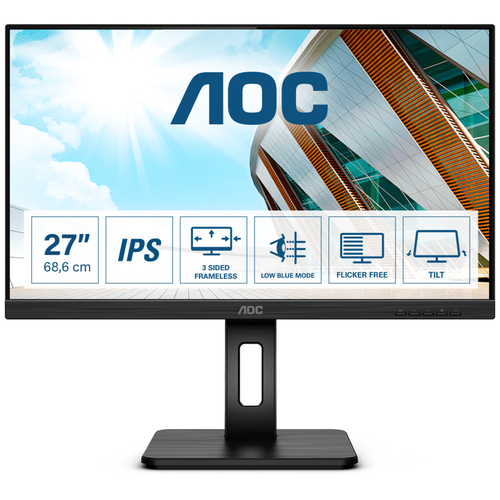 Монитор LCD 27'' 169 1920х1080FHD IPS, nonGLARE, 250cdm2, H178V178, 10001, 50М1, 1.07B, 5ms, VGA, DV