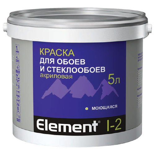 Краска акриловая ELEMENT I-2 матовая белый 5 л