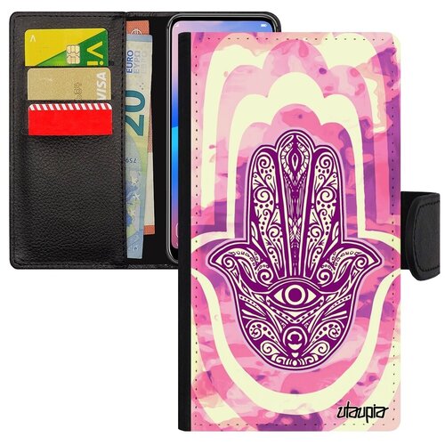 фото Защитный чехол-книжка на // iphone 8 plus // "амулет хамса" защита фетиш, utaupia, розовый