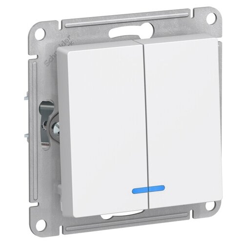 Выключатель 2-клавишный atlas design с индикатором белый 1322₽