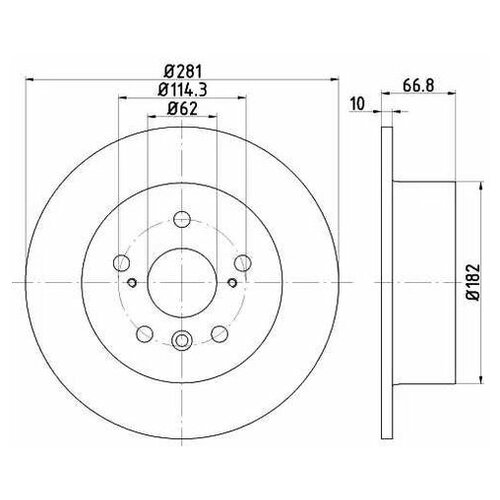 фото Диск тормозной | зад | nisshinbo арт. nd1077k