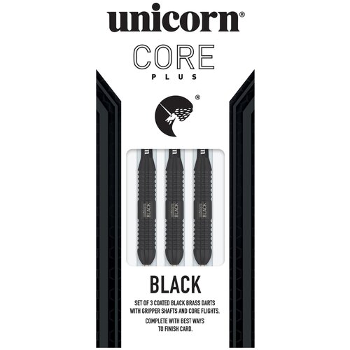 комплект для игры в дартс unicorn db 180 start Дротики Unicorn Core Plus Black steeltip 24gr (начальный уровень)