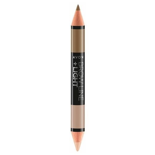 AVON 2 в 1 Карандаш для бровей и хайлайтер, Светло-коричневый/Light Brown, 2,21 гр