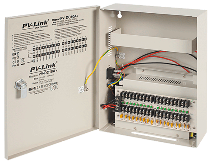 Профессиональный стабилизированный блок бесперебойного питания DC 12 В 10 А с восемнадцатью защищенными выходами Novicam PV-DC10A+